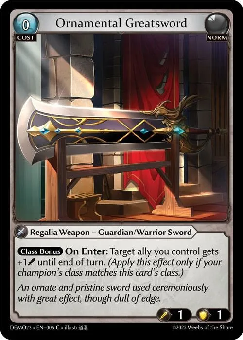 Ornamental Greatsword #6 – 2023 Demo Deck