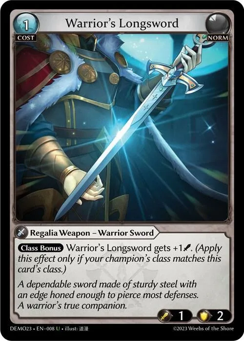 Warrior's Longsword #8 – 2023 Demo Deck