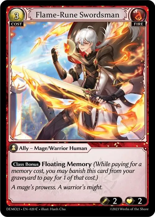 Flame-Rune Swordsman #20 – 2023 Demo Deck