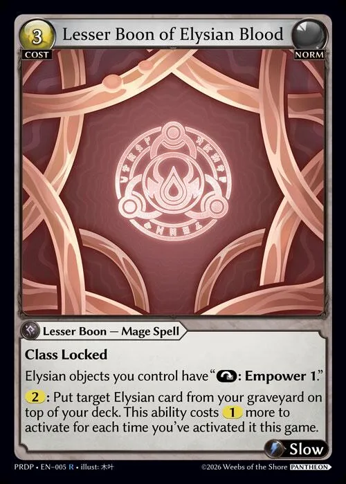 Lesser Boon of Elysian Blood #5 – Asphodel / Paradise: Pantheon