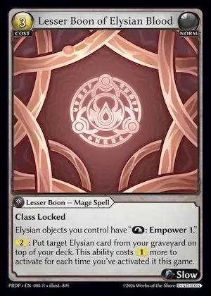 Lesser Boon of Elysian Blood #5 – Asphodel / Paradise: Pantheon