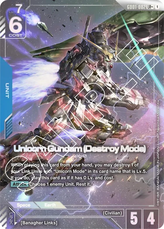Unicorn Gundam (Destroy Mode) (LR+) #gd1-002 – Newtype Rising