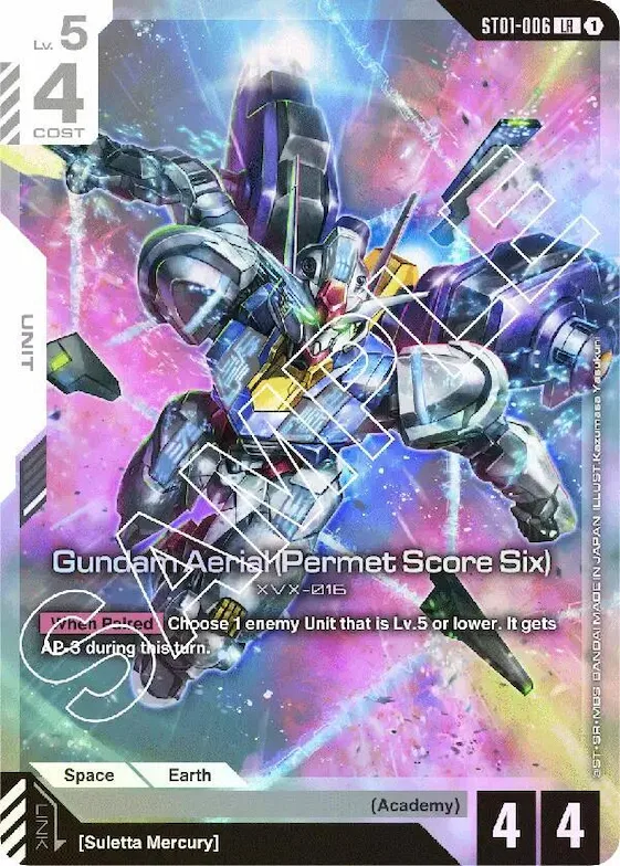 Gundam Aerial (Permet Score Six) #st1-006 – Starter Deck 01: Heroic Beginnings