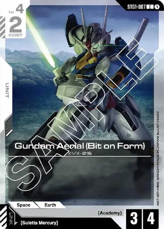 Gundam Aerial (Bit on Form) #st1-007 – Starter Deck 01: Heroic Beginnings