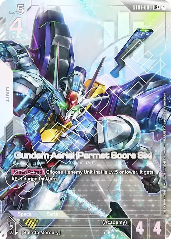 Gundam Aerial (Permet Score Six) (LR+) #st1-006 – Starter Deck 01: Heroic Beginnings