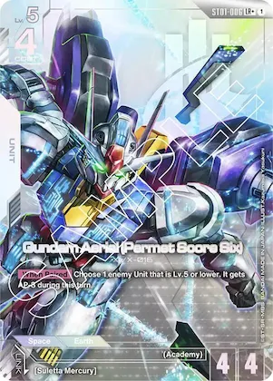 Gundam Aerial (Permet Score Six) (LR+) #st1-006 – Starter Deck 01: Heroic Beginnings