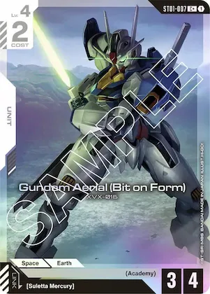 Gundam Aerial (Bit on Form) (C+) #st1-007 – Starter Deck 01: Heroic Beginnings