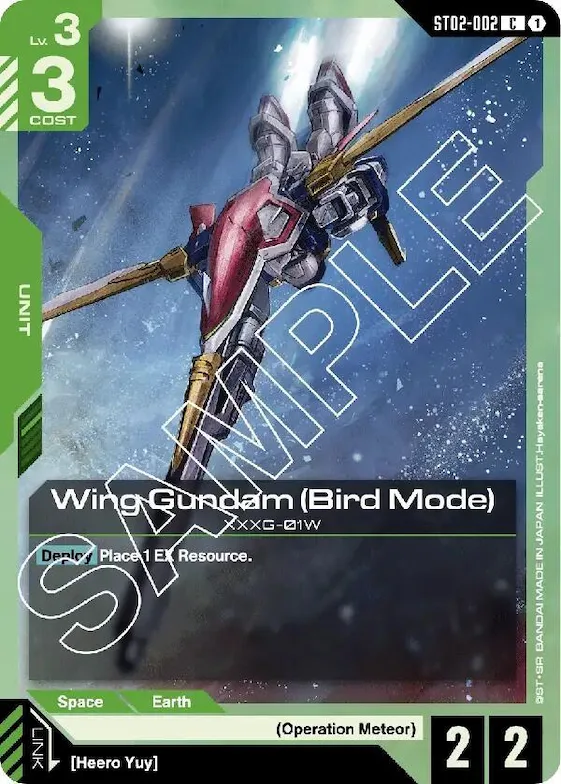 Wing Gundam (Bird Mode) #st2-002 – Starter Deck 02: Wings of Advance