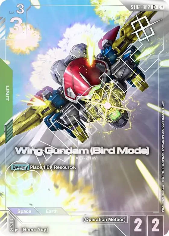 Wing Gundam (Bird Mode) (Store Tournament Winner Pack 01) #st2-002 – Gundam Promotional Cards