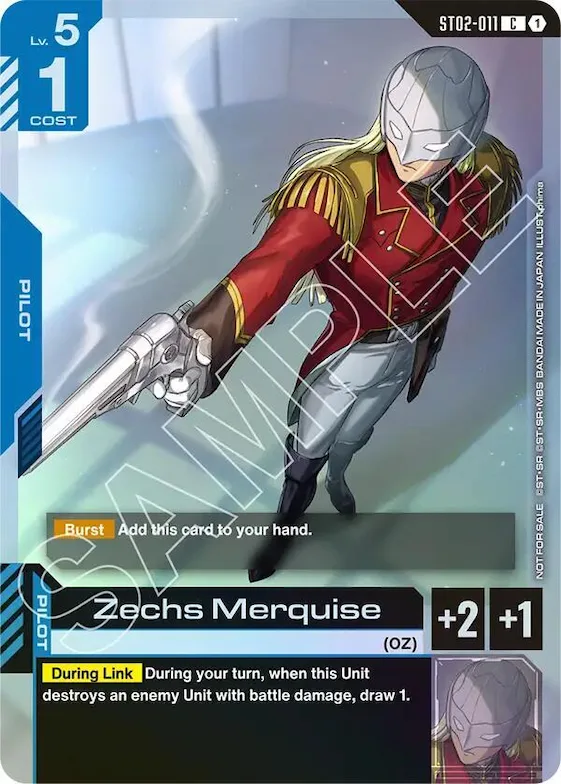 Zechs Merquise (Championship Participation Pack 01) #st2-011 – Gundam Promotional Cards