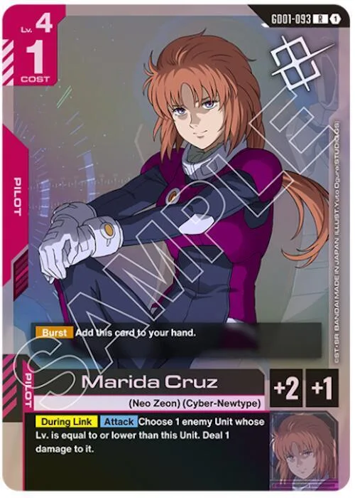 Marida Cruz (Judge Pack 01) #gd1-093 – Gundam Promotional Cards