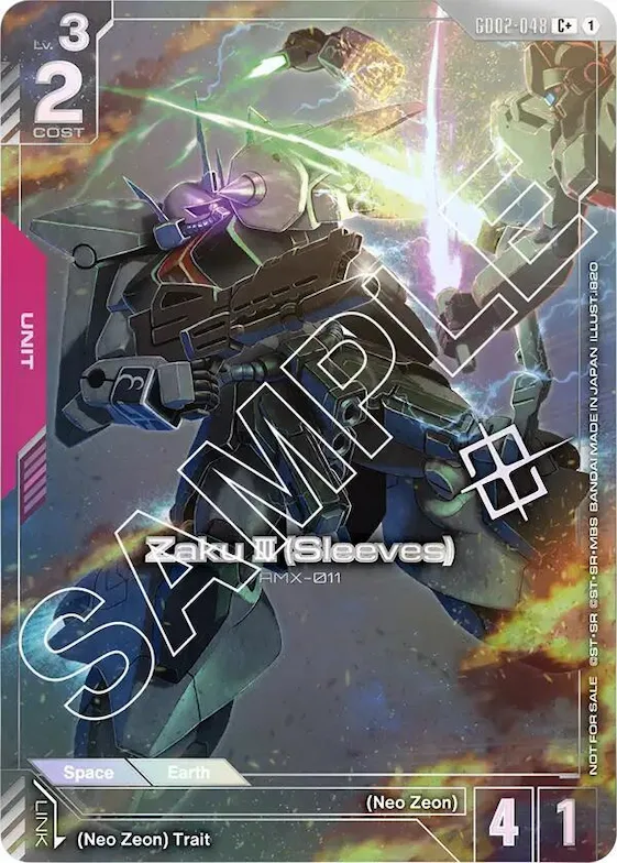 Zaku III (Sleeves) (Store Tournament Winner Pack 02) #gd2-048 – Gundam Promotional Cards