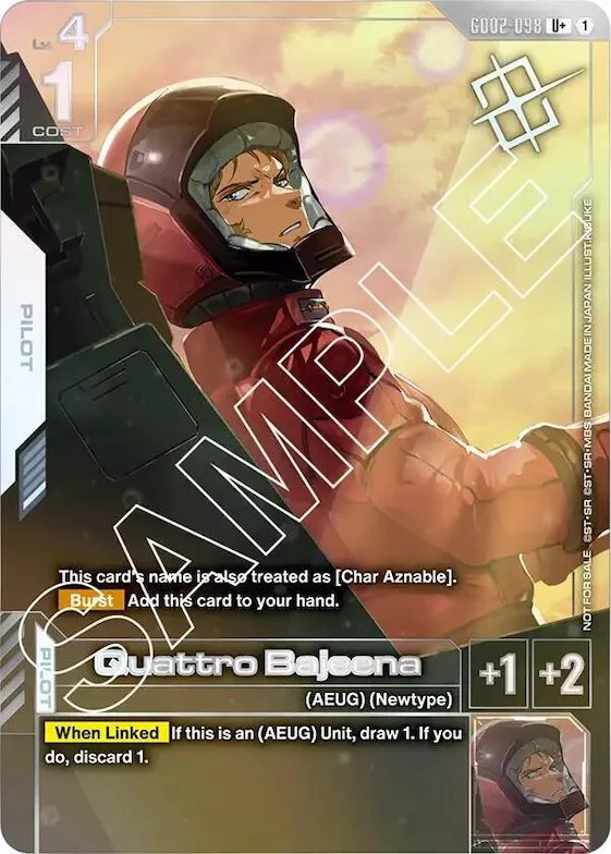 Quattro Bajeena (Store Tournament Winner Pack 02) #gd2-098 – Gundam Promotional Cards