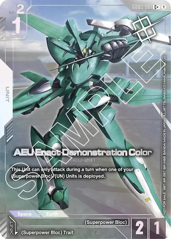 AEU Enact Demonstration Color (Store Tournament Winner Pack 03) #gd3-081 – Gundam Promotional Cards