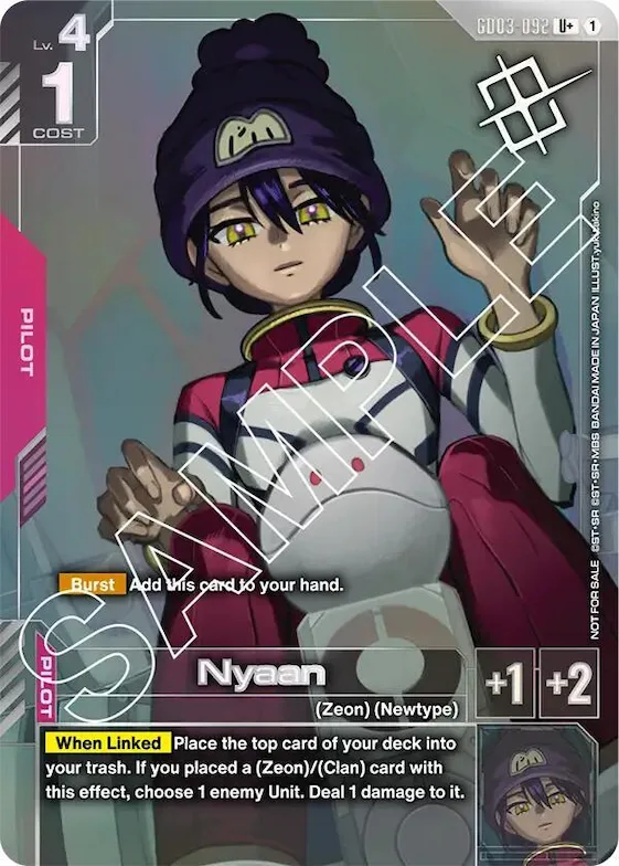 Nyaan (Store Tournament Winner Pack 03) #gd3-092 – Gundam Promotional Cards