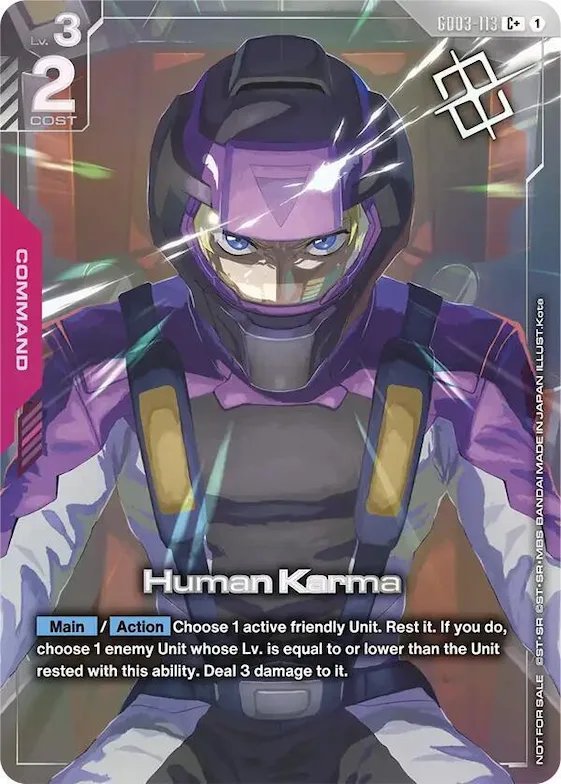 Human Karma (Store Tournament Winner Pack 04) #gd3-113 – Gundam Promotional Cards