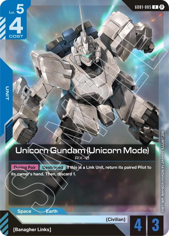Unicorn Gundam (Unicorn Mode) #gd1-005 – Edition Beta