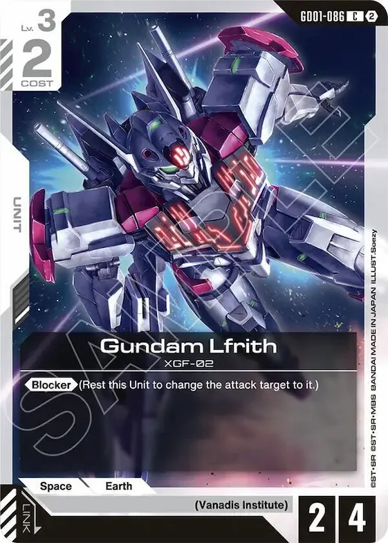 Gundam Lfrith #gd1-086 – Deck Build Box Freedom Ascension
