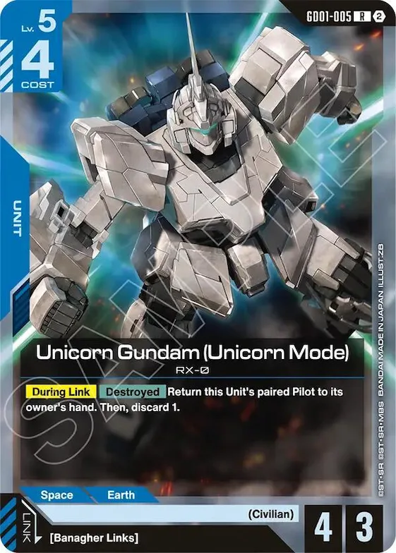 Unicorn Gundam (Unicorn Mode) #gd1-005 – Deck Build Box Freedom Ascension