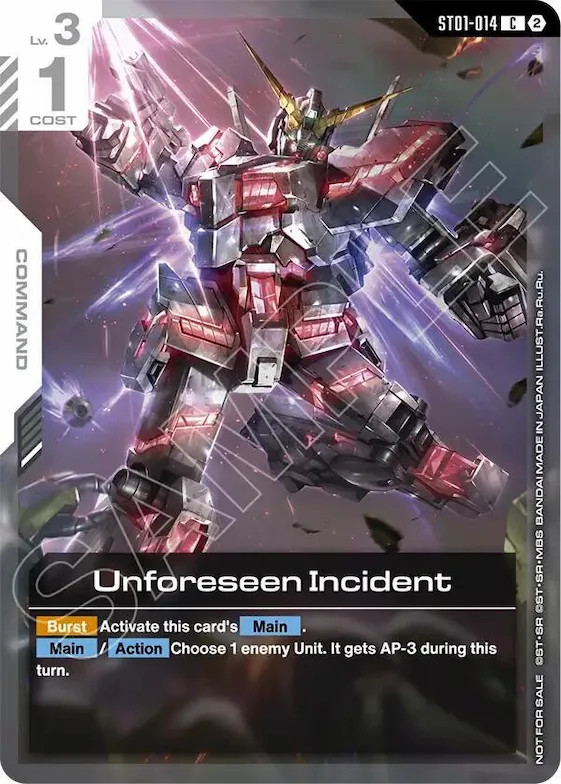Unforeseen Incident (World Championship Regionals 26-27 Season 1) #st1-014 – Gundam Promotional Cards