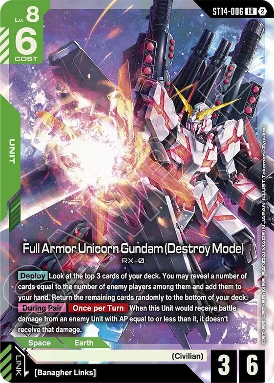 Full Armor Unicorn Gundam (Destroy Mode) #st14-006 – Starter Deck 14: Heavy Dominion