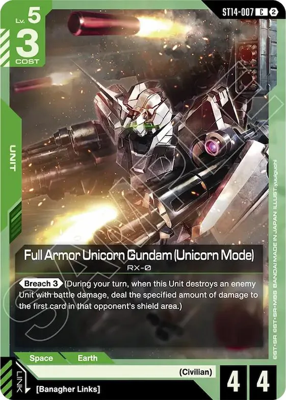 Full Armor Unicorn Gundam (Unicorn Mode) #st14-007 – Starter Deck 14: Heavy Dominion
