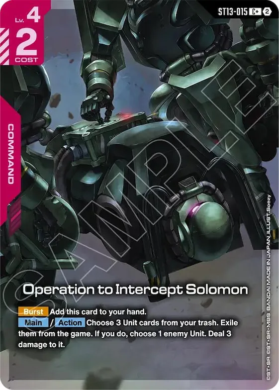 Operation to Intercept Solomon (C+) #st13-015 – Starter Deck 13: Silent Barrage