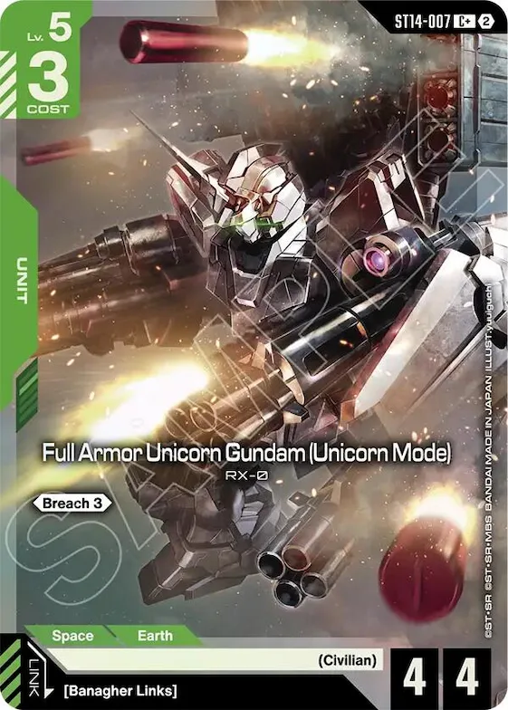 Full Armor Unicorn Gundam (Unicorn Mode) (C+) #st14-007 – Starter Deck 14: Heavy Dominion