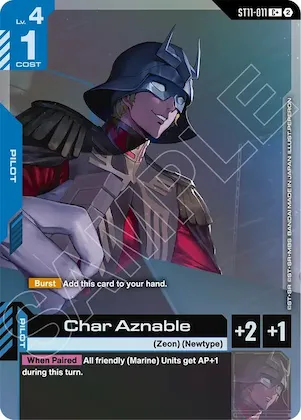 Char Aznable (C+) #st11-011 – Starter Deck 11: Aquatic Assault