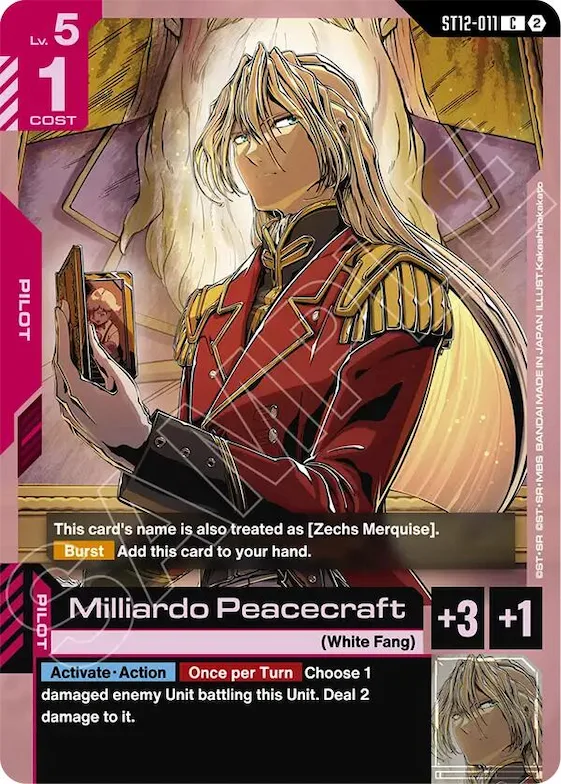 Milliardo Peacecraft #st12-011 – Starter Deck 12: Raging Onslaught