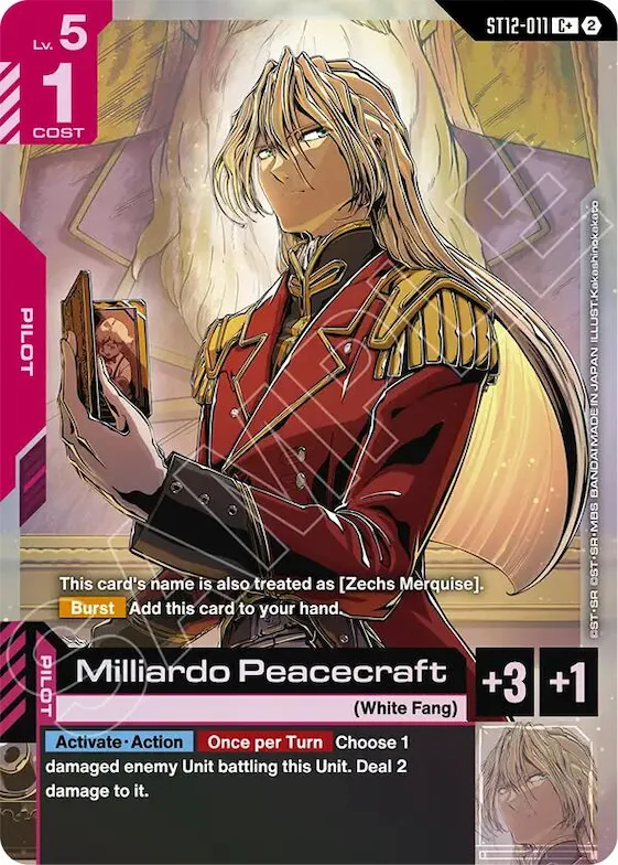 Milliardo Peacecraft (C+) #st12-011 – Starter Deck 12: Raging Onslaught