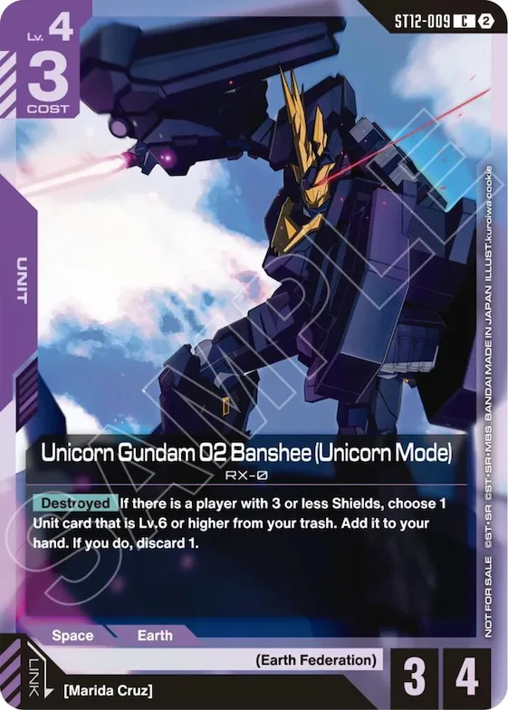 Unicorn Gundam 02 Banshee (Unicorn Mode) (ST11-ST14 Release Event) #st12-009 – Gundam Promotional Cards