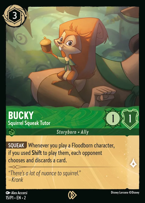 Bucky - Squirrel Squeak Tutor #15 – Disney Lorcana Promo Cards