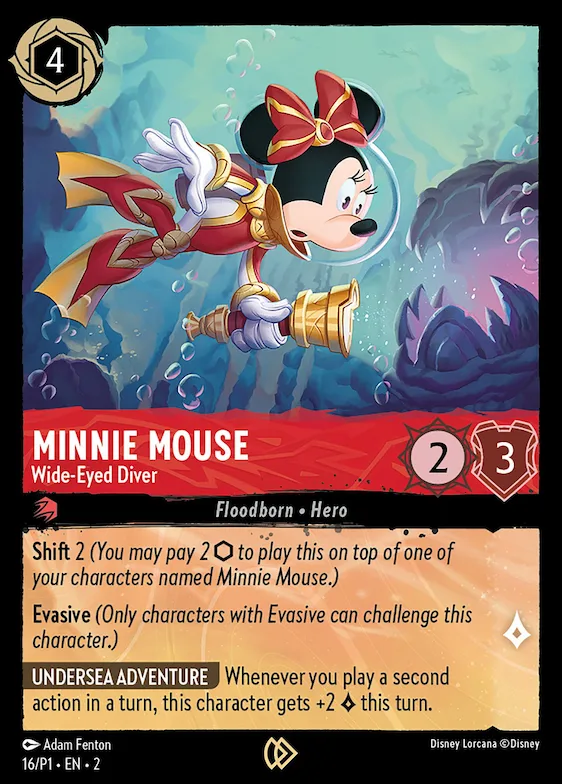 Minnie Mouse - Wide-Eyed Diver #16 – Disney Lorcana Promo Cards
