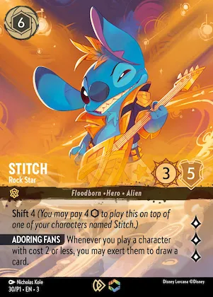 Stitch - Rock Star (Store Championship) #30 – Disney Lorcana Promo Cards