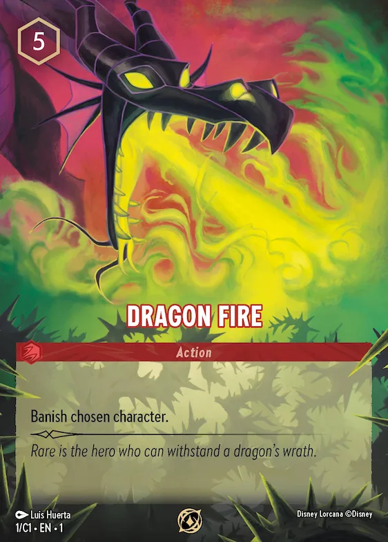 Dragon Fire (1/C1) #1 – Disney Lorcana Promo Cards