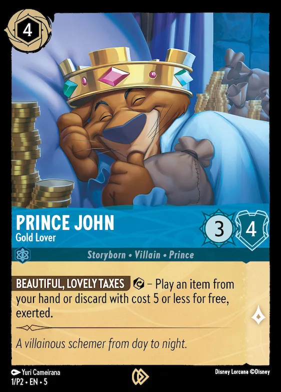 Prince John - Gold Lover #1 – Disney Lorcana Promo Cards
