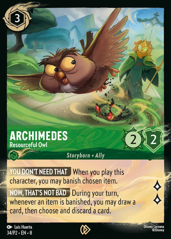 Archimedes - Resourceful Owl #34 – Disney Lorcana Promo Cards