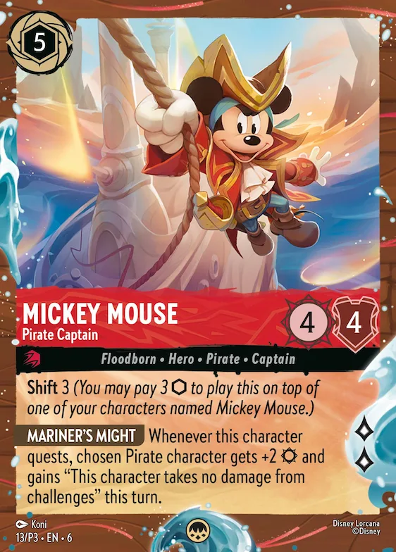 Mickey Mouse - Pirate Captain (Disney Cruise Promo) #13 – Disney Lorcana Promo Cards