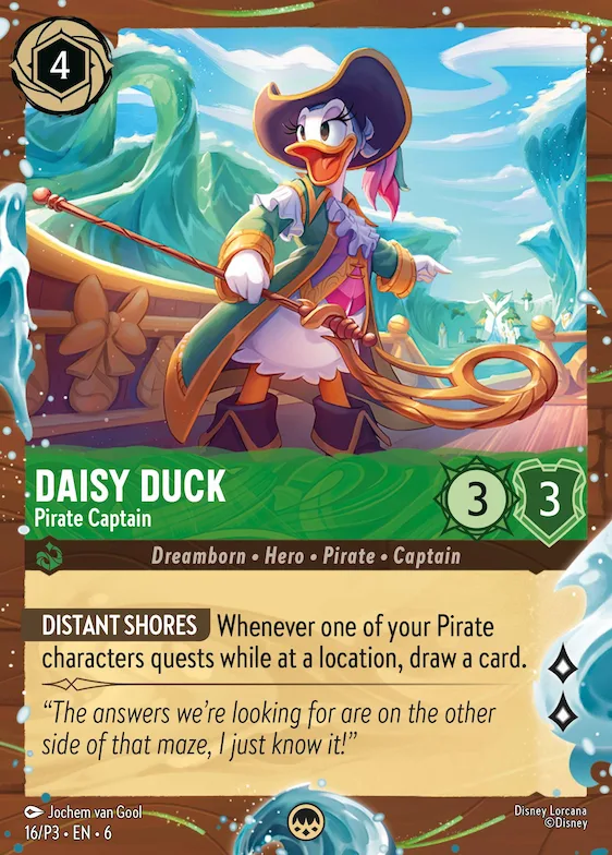 Daisy Duck - Pirate Captain (Disney Cruise Promo) #16 – Disney Lorcana Promo Cards