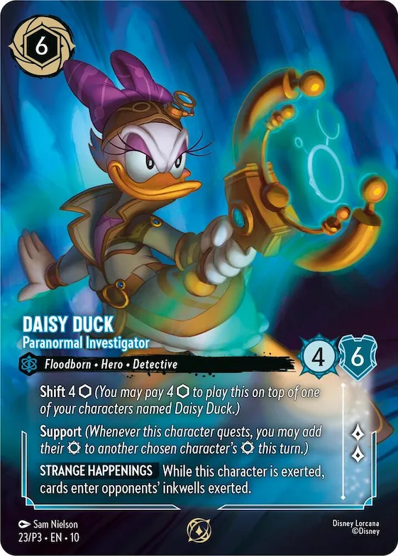 Daisy Duck - Paranormal Investigator (Store Championship Participant) #23 – Disney Lorcana Promo Cards