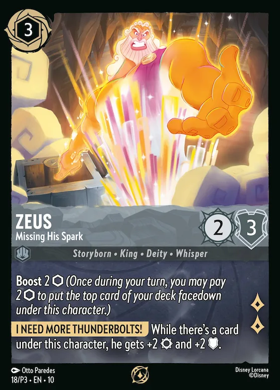Zeus - Missing His Spark #18 – Disney Lorcana Promo Cards