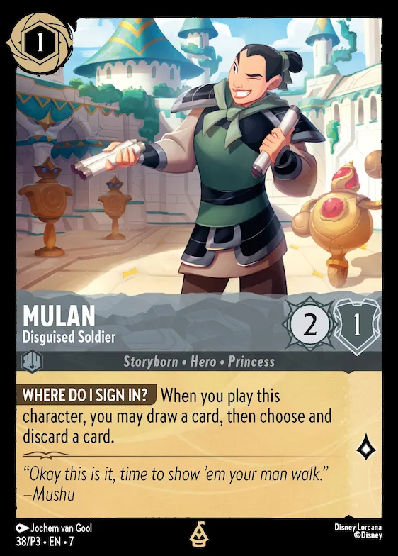 Mulan - Disguised Soldier #38 – Disney Lorcana Promo Cards