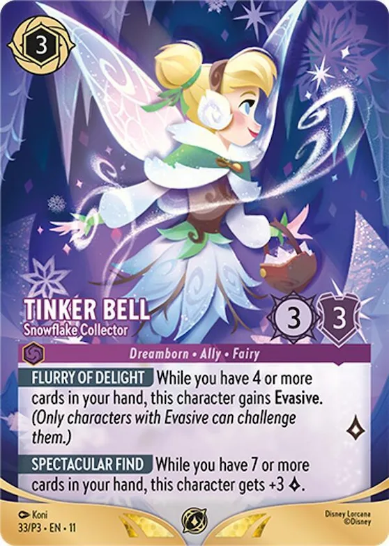 Tinker Bell - Snowflake Collector (Store Championship Participant) #33 – Disney Lorcana Promo Cards