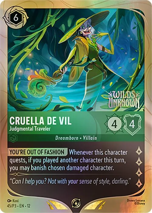Cruella De Vil - Judgmental Traveler #45 – Disney Lorcana Promo Cards
