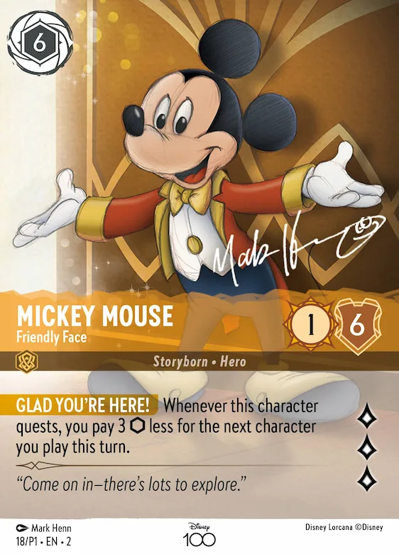 Mickey Mouse - Friendly Face (Alternate Art) #18 – Disney100 Promos