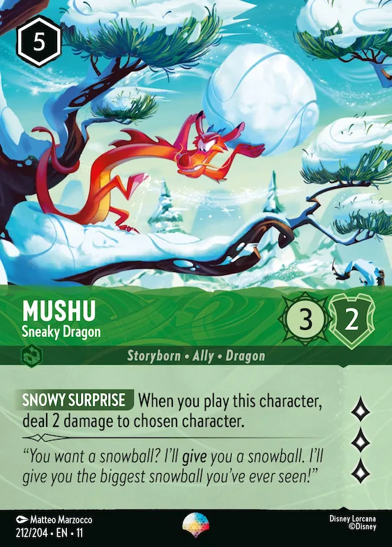 Mushu - Sneaky Dragon (Epic) #212 – Winterspell