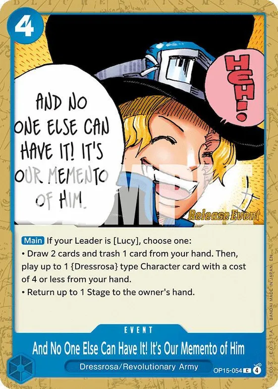 And No One Else Can Have It! It's Our Memento of Him #op15-054 – Adventure on Kami's Island Release Event Cards