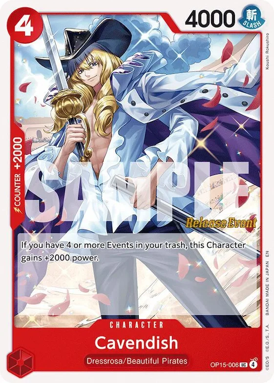 Cavendish op15-006 – OP15 – Adventure on Kami's Island Release Event Cards