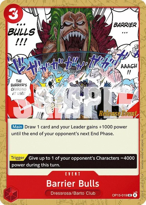 Barrier Bulls op15-019 – OP15 – Adventure on Kami's Island Release Event Cards